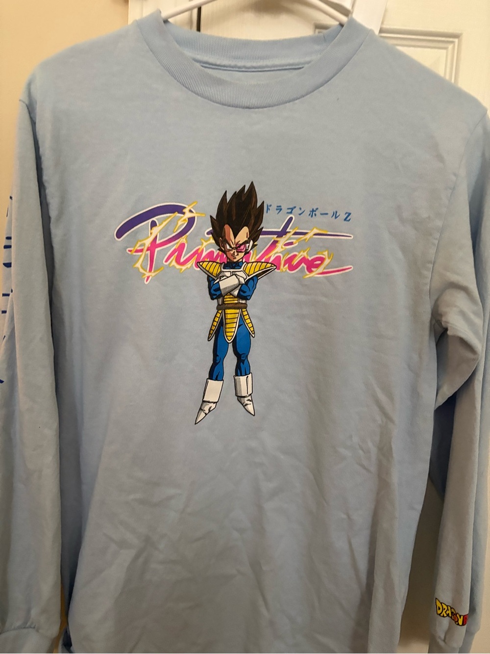 Primitive Light Blue Dragon Ball Z Vegeta Long Sleeve Tee